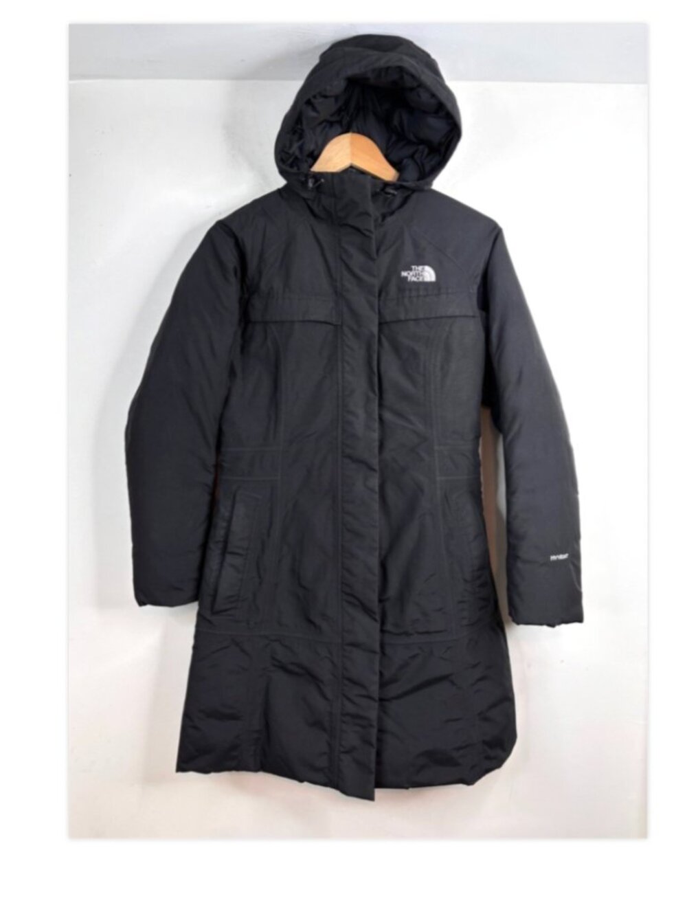 The North Face Womens XS Black Down Parka HyVent Winter Jacket Waterproof No Fur